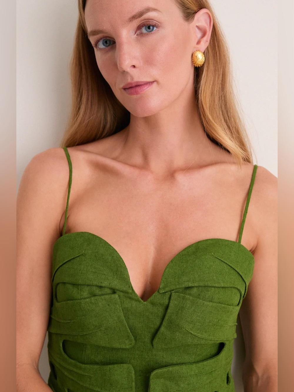 Farm Rio: Green Monstera Leaf Sleeveless Euroflax Premium Linen Maxi
Dress M - Picture 4 of 8